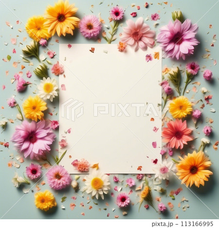 お花のメッセージカード 母の日 113166995