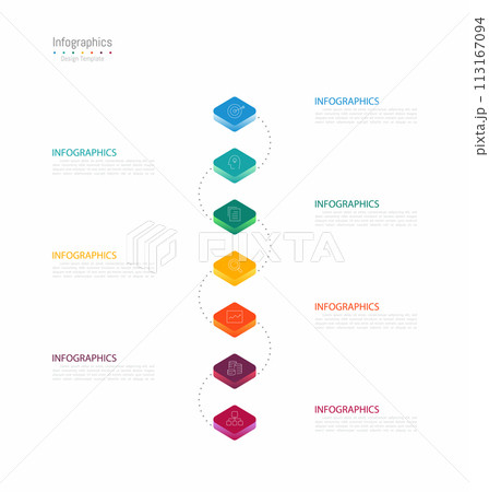 Infographic 7 options design elements for your business data. Vector Illustration. Infographic 7 options design elements for your business data. Vector Illustration. 113167094