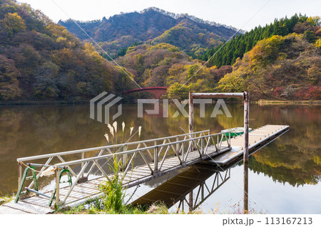 群馬県安中市の秋 紅葉のアプトの道 碓氷湖 群馬県安中市の秋 紅葉のアプトの道 碓氷湖 113167213