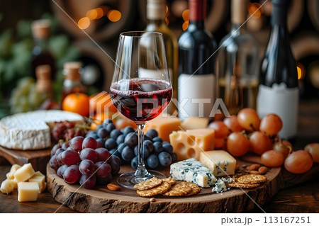 ワインとおつまみ8　AI生成画像 113167251
