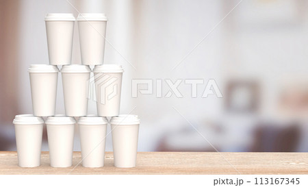 The coffee paper cup for hot drink or health concept 3d rendering The coffee paper cup for hot drink or health concept 3d rendering 113167345