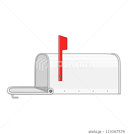 アメリカの郵便受け(ポスト、灰色、空っぽ) アメリカの郵便受け(ポスト、灰色、空っぽ) 113167574