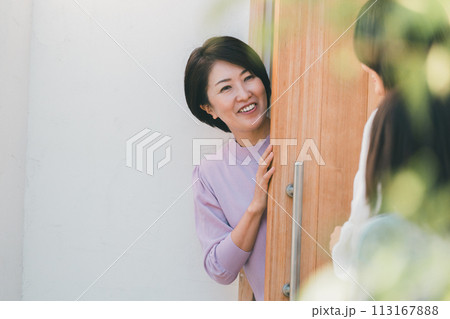 a forty-something woman a forty-something woman 113167888