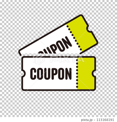 Simple two coupon ticket icon vector illustration Simple two coupon ticket icon vector illustration 113168191