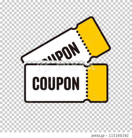 Simple two coupon ticket icon vector illustration Simple two coupon ticket icon vector illustration 113168192