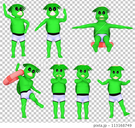 河童小僧のボーズセット (4) 113168749