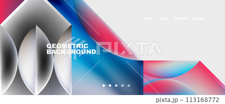 Colorful gradients with abstract geometric shapes. Vector Illustration For Wallpaper, Banner, Background, Card, Book Illustration, landing page 113168772