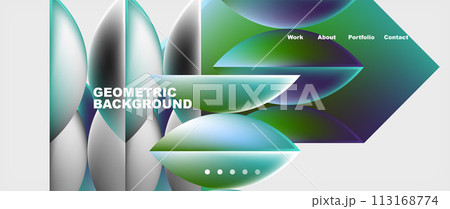 Minimal geometric web site page template design. Vector Illustration For Wallpaper, Banner, Background, Card, Book Illustration, landing page Minimal geometric web site page template design. Vector Illustration For Wallpaper, Banner, Background, Card, Book Illustration, landing page 113168774