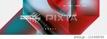 Glassmorphism geometric abstract background. Vector Illustration For Wallpaper, Banner, Background, Card, Book Illustration, landing page 113168783