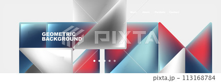 Gradient triangles composition with bright fluid colors. Vector Illustration For Wallpaper, Banner, Background, Card, Book Illustration, landing page 113168784