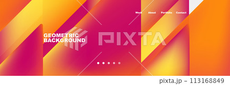 Colorful fluid gradient triangles and squares web site template. Vector Illustration For Wallpaper, Banner, Background, Card, Book Illustration, landing page 113168849