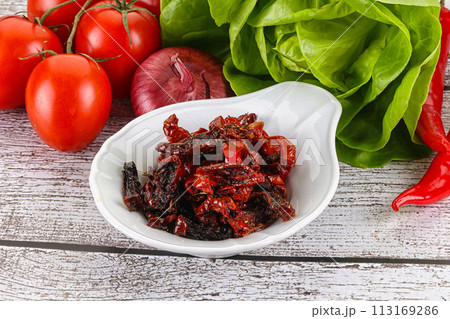 Dry tomato in olive oil Dry tomato in olive oil 113169286