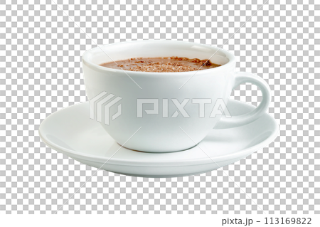 hot chocolate with coffee cup  isolated 113169822
