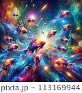 宇宙の渦の中で踊る、光の魚 113169944