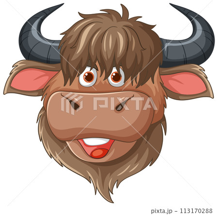 Cheerful Cartoon Yak Character Cheerful Cartoon Yak Character 113170288