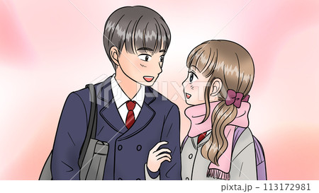 イチャイチャする女子高生と男子高生カップル2 背景あり イチャイチャする女子高生と男子高生カップル2 背景あり 113172981