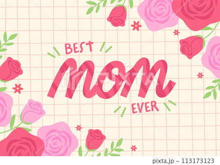 母の日 赤とピンクのバラのかわいい背景 母の日 赤とピンクのバラのかわいい背景 113173123