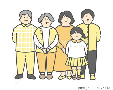 三世代家族の全身イラスト 三世代家族の全身イラスト 113173418