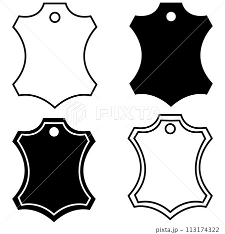 Label of genuine leather icon. Leather Outline sign. Fashion Element symbol. flat style. Label of genuine leather icon. Leather Outline sign. Fashion Element symbol. flat style. 113174322