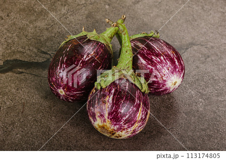 Raw ripe asian small eggplant Raw ripe asian small eggplant 113174805