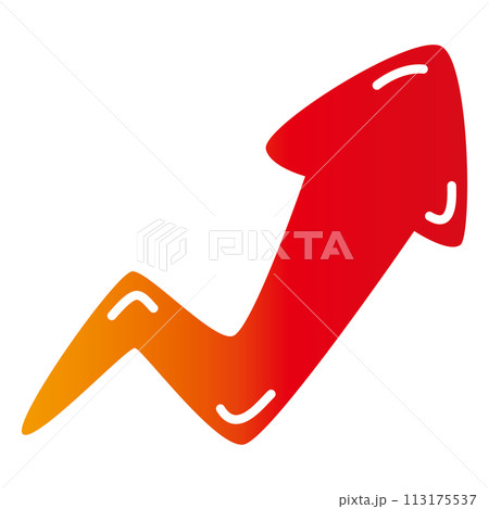 上昇する立体的な赤い矢印 かわいい 上昇する立体的な赤い矢印 かわいい 113175537