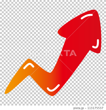 上昇する立体的な赤い矢印 かわいい 上昇する立体的な赤い矢印 かわいい 113175537