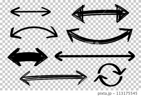 手寫雙箭頭左右箭頭雙黑 113175545