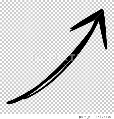 上升的手寫箭頭黑色 113175550