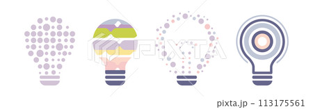 Lightbulb as Knowledge and Smart Solution Icon Vector Set 113175561
