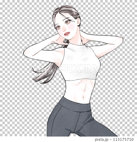 穿著訓練服跳舞的女人 113175710