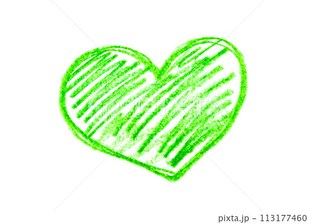 A photo of a green heart drawn in pencil. 113177460