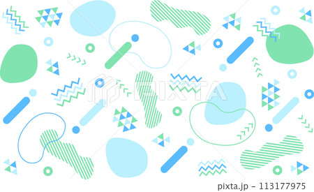 かわいいポップなメンフィスデザインの背景壁紙 かわいいポップなメンフィスデザインの背景壁紙 113177975