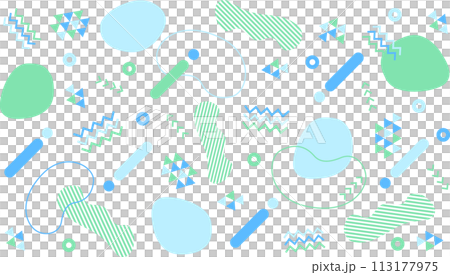 かわいいポップなメンフィスデザインの背景壁紙 かわいいポップなメンフィスデザインの背景壁紙 113177975
