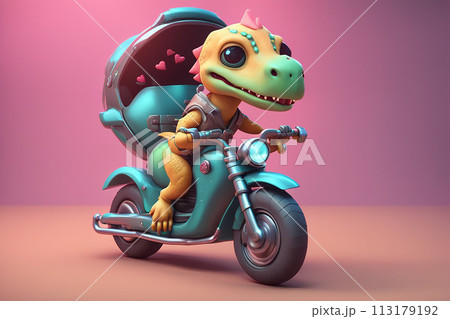 wahlir cute dragon character riding a motorbike 029 wahlir cute dragon character riding a motorbike 029 113179192