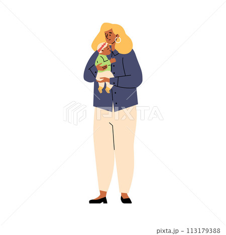 Mother and child tender moment vector illustration 113179388