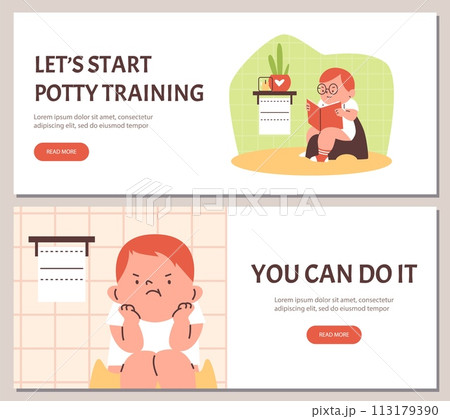 Potty training journey vector illustration set Potty training journey vector illustration set 113179390