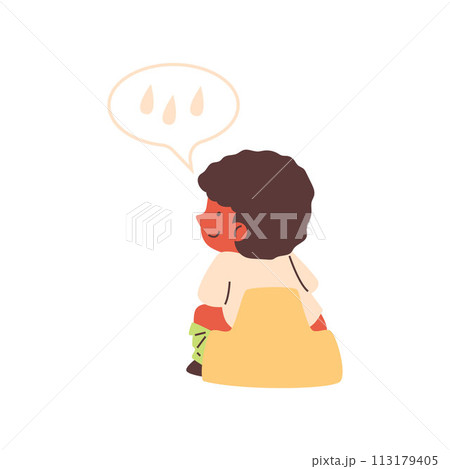 Potty training your baby. Flat isolated illustration. 113179405