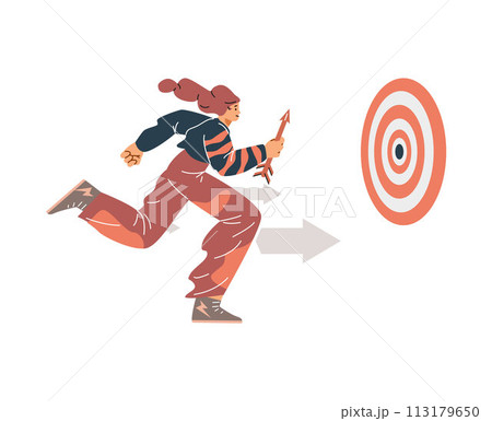 Goal pursuit action vector illustration Goal pursuit action vector illustration 113179650