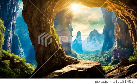 ファンタジー世界の風景 113181405