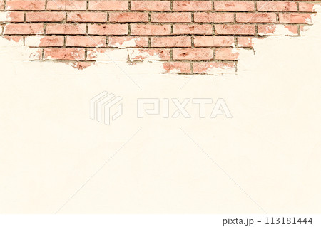 煉瓦とモルタル造形の壁の背景素材 113181444