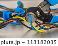 Cutting pliers and electrical cable, electric workshop tool 113182035