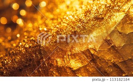 鮮やかなゴールドのテクスチャ 鮮やかなゴールドのテクスチャ 113182184