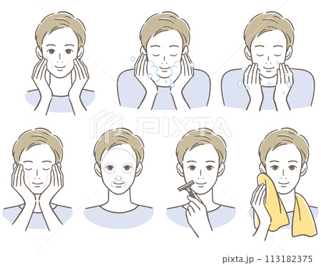 スキンケアをしている男性 スキンケアをしている男性 113182375