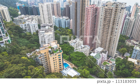the middle level residential buildings in Hong Kong. March 23 2024 113183035