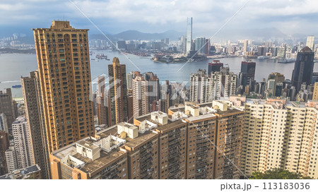 the middle level residential buildings in Hong Kong. March 23 2024 the middle level residential buildings in Hong Kong. March 23 2024 113183036