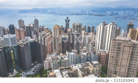 the middle level residential buildings in Hong Kong. March 23 2024 the middle level residential buildings in Hong Kong. March 23 2024 113183045