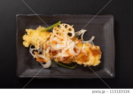 骨取りカレイと野菜の甘酢あん 骨取りカレイと野菜の甘酢あん 113183326