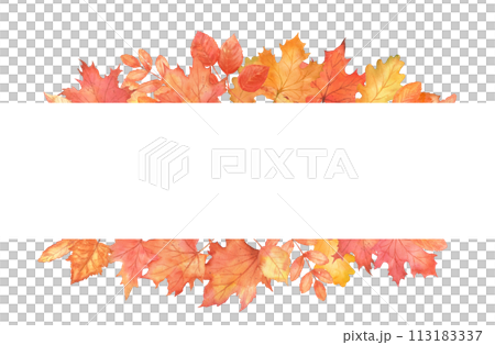 Rectangle fall frame. Autumn maple leaves 113183337