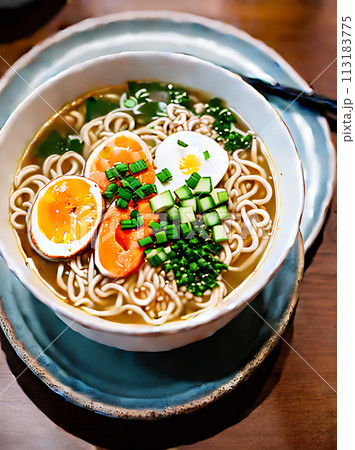 Realistic ramen neutral colors warm detailed cozy 113183775