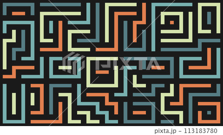 Seamless color pattern of horizontal and vertical lines. Imitation of a maze. Abstract Background template for design and creativity 113183780